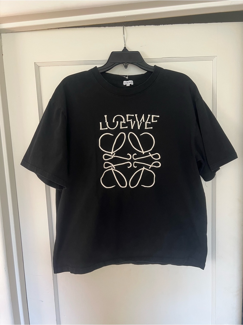 LOEWE Black Anagram Logo Graphic T-Shirt Tee Size M Made in Portugal
